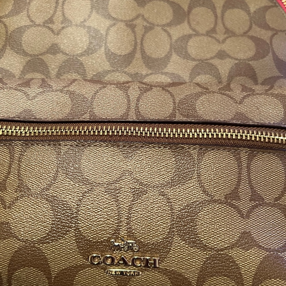 Coach Brown Backpack with Signature Monogram